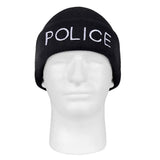 Black Police Embroidered Watch Cap