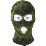 Deluxe Woodland Camouflage 3-Hole Knit Ski Mask