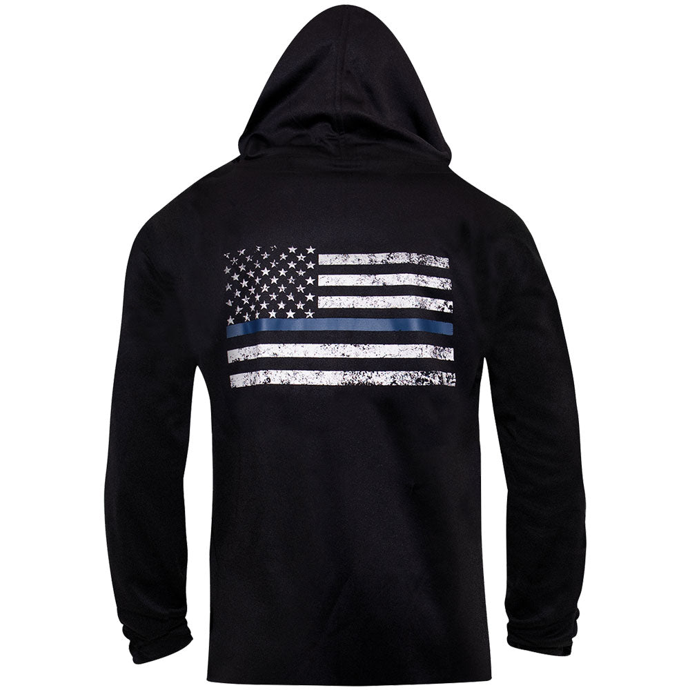 Thin Blue Line Flag Concealed Carry Zip-Up Hoodie