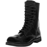 10-Inch Polished Black Leather Military Jump Boot