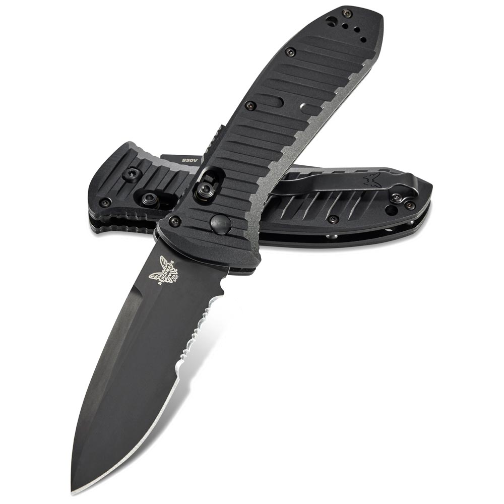 Benchmade 5700SBK Presidio II Automatic Folding Knife 3.72-inch Black S30V Drop Point Combo Blade