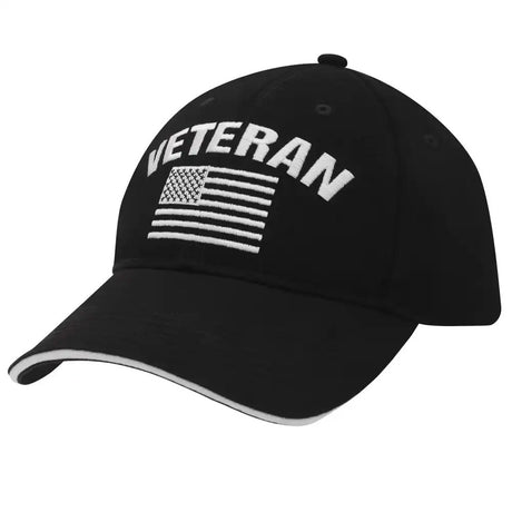 Embroidered Veteran US Flag Baseball Cap