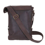 Classic Brown Leather Military Tablet Bag