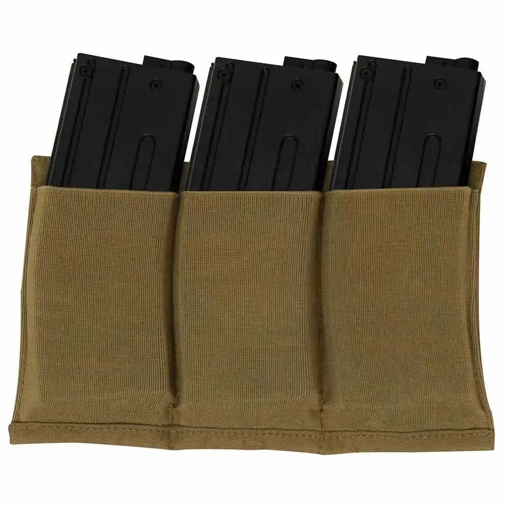 Tactical MOLLE Open-Top Triple Mag Elastic Retention Pouch