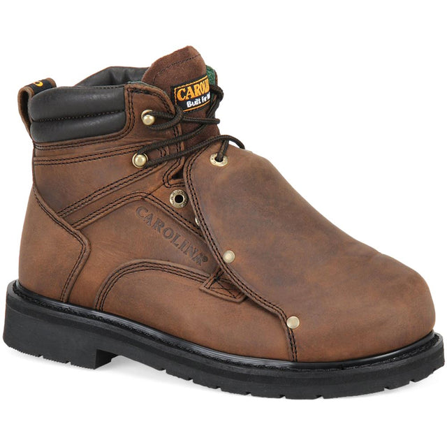 Carolina 599 6-inch Broad Toe Met Guard Boot - Dark Brown Crazy Horse