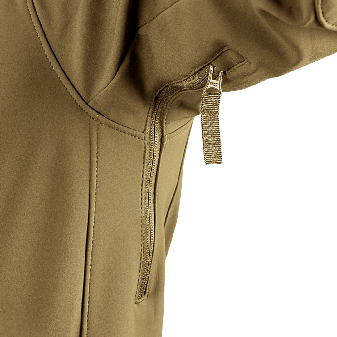 Phantom Softshell Jacket - Coyote underarm vent detail