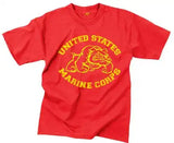 Red US Marines Bulldog Military T-Shirt