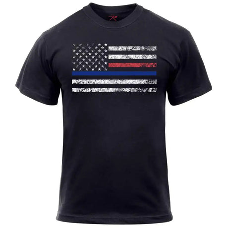 Men's Thin Blue Line-Thin Red Line Combo Flag T-Shirt