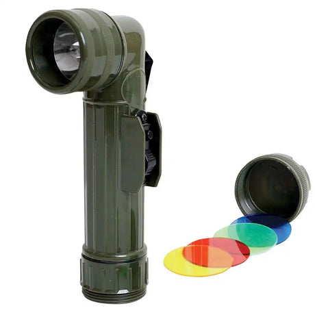 Basic Issue Olive Drab D-Cell Angle Head Flashlight