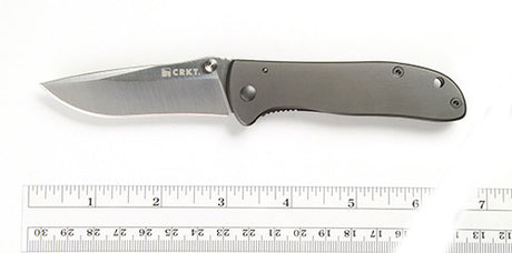 CRKT Drifter Stainless Steel Plain Edge Folding Knife - 6450S