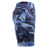 Sky Blue Camo Military BDU Cargo Shorts