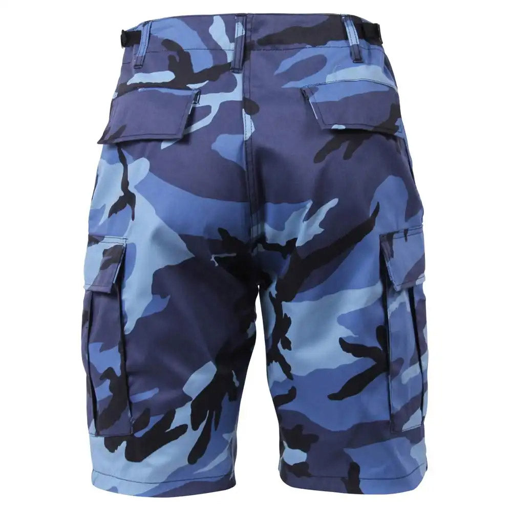 Sky Blue Camo Military BDU Cargo Shorts