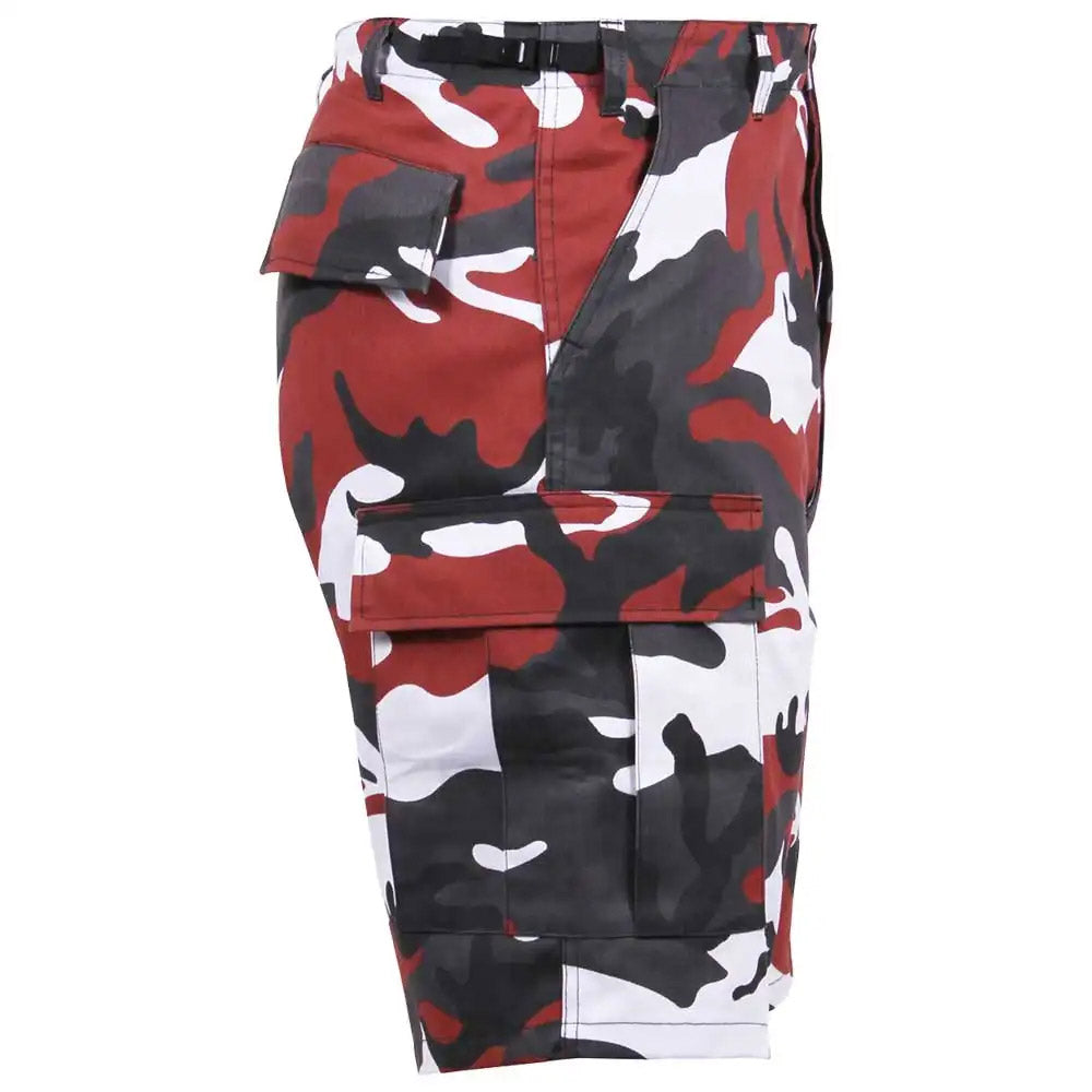 Men's Red Camouflage BDU Cargo Shorts