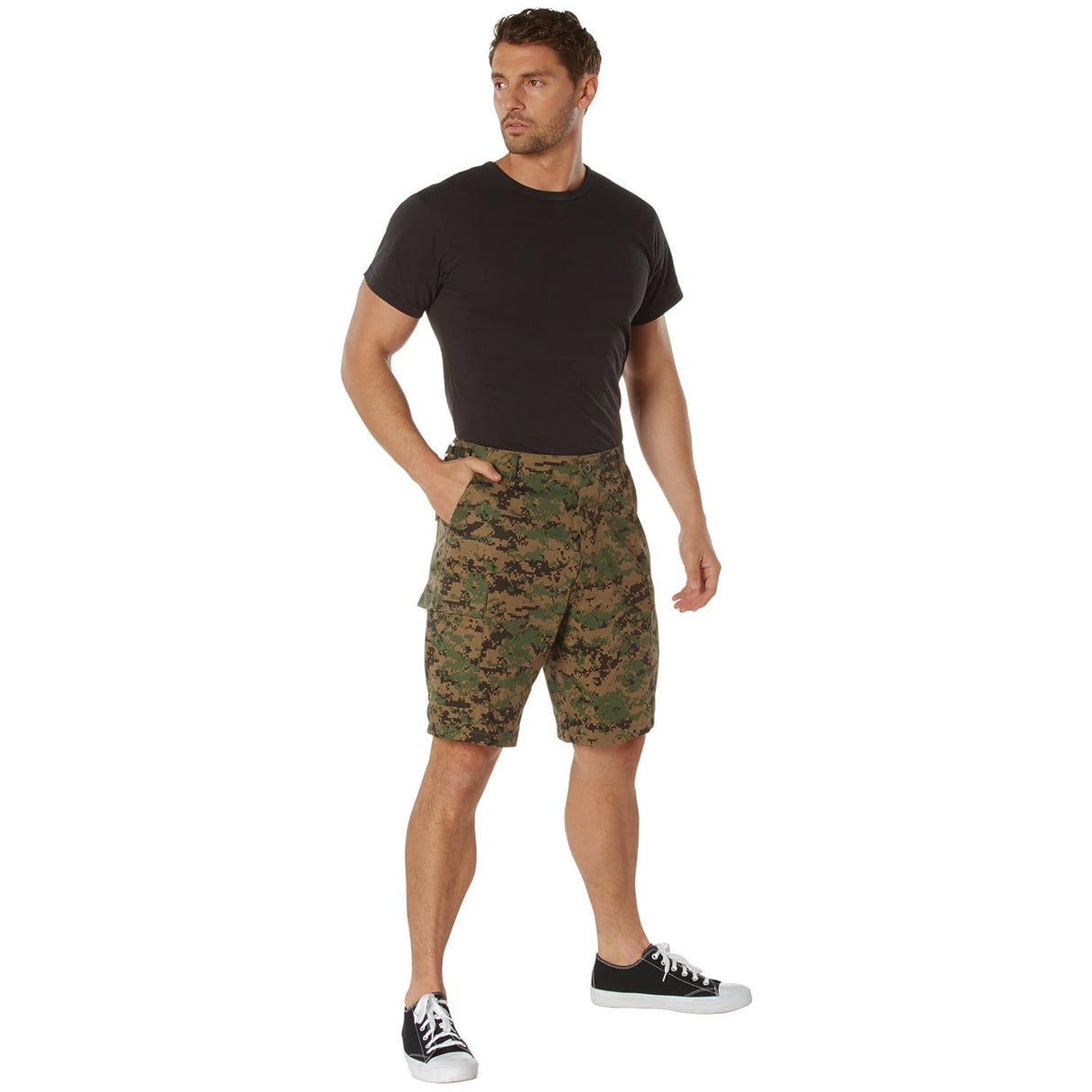 Woodland Digital Camo Military BDU Cargo Shorts