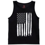 Distressed American Flag Black Tank Top