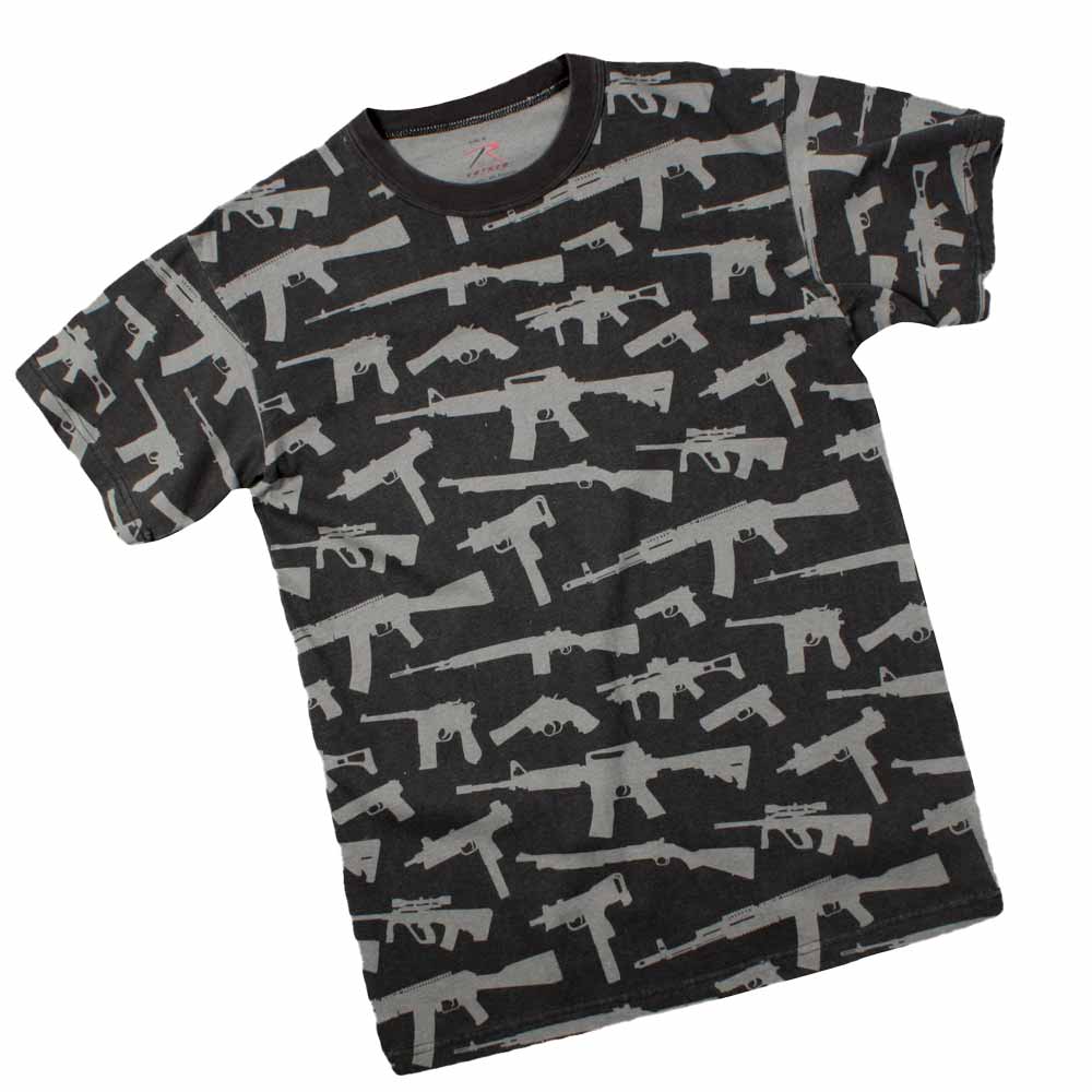 Vintage Guns Print T-Shirt