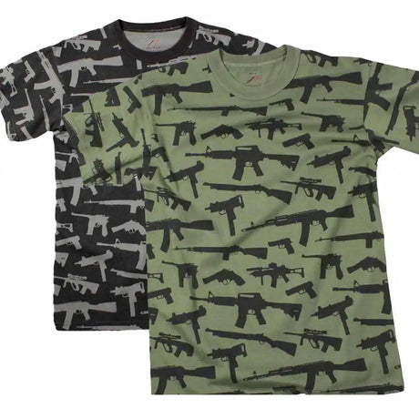 Vintage Guns Print T-Shirt