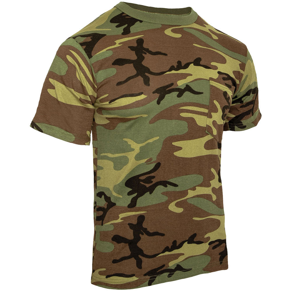 Woodland Camouflage Short Sleeve Pocket T-Shirt