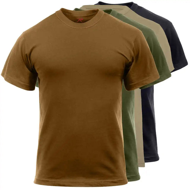 Solid Poly/Cotton Blend Military T-Shirt