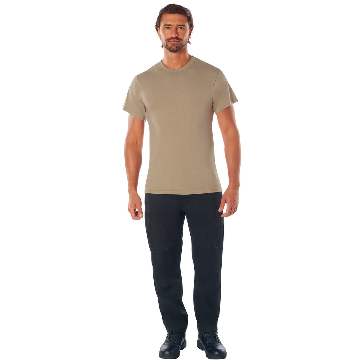 Solid Poly/Cotton Blend Military T-Shirt