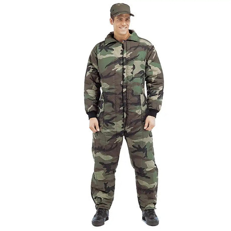 Insulated Woodland Camo Winter Coveralls