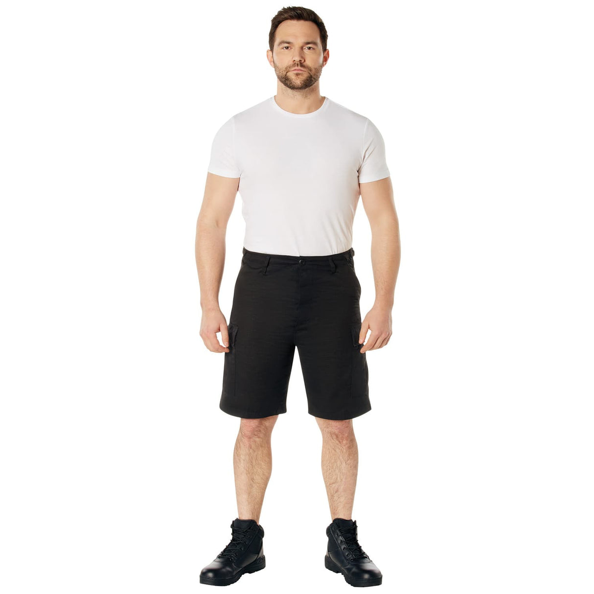 Black Military Style BDU Cargo Shorts