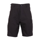 Black Military Style BDU Cargo Shorts