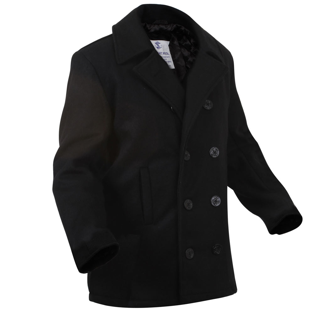 40s　NAVAL CLOTHING FACTORY PEA COAT BLK Vintage 40s Navy 8 Button Peacoat 36 Naval Clothing Factory