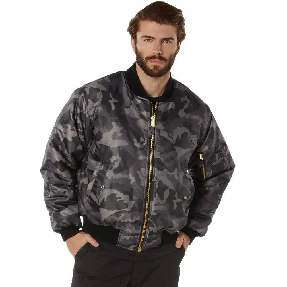 Black Camouflage MA-1 Bomber Jacket