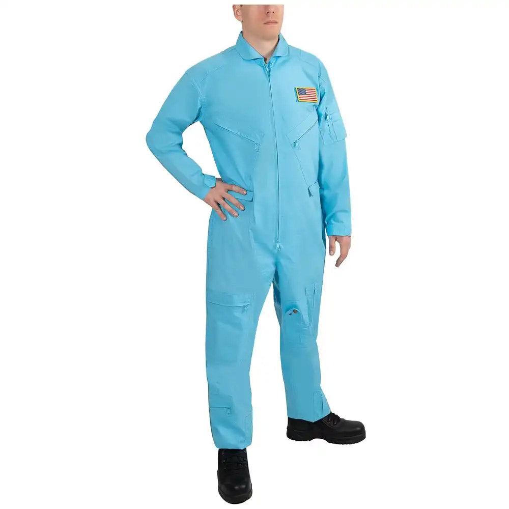 Light Blue Military Style Flight Suit