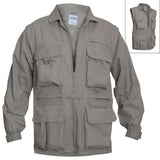 Khaki 2-in-1 Convertible Safari Vest and Jacket