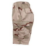 Tri-Color Desert Camo Military BDU Cargo Shorts