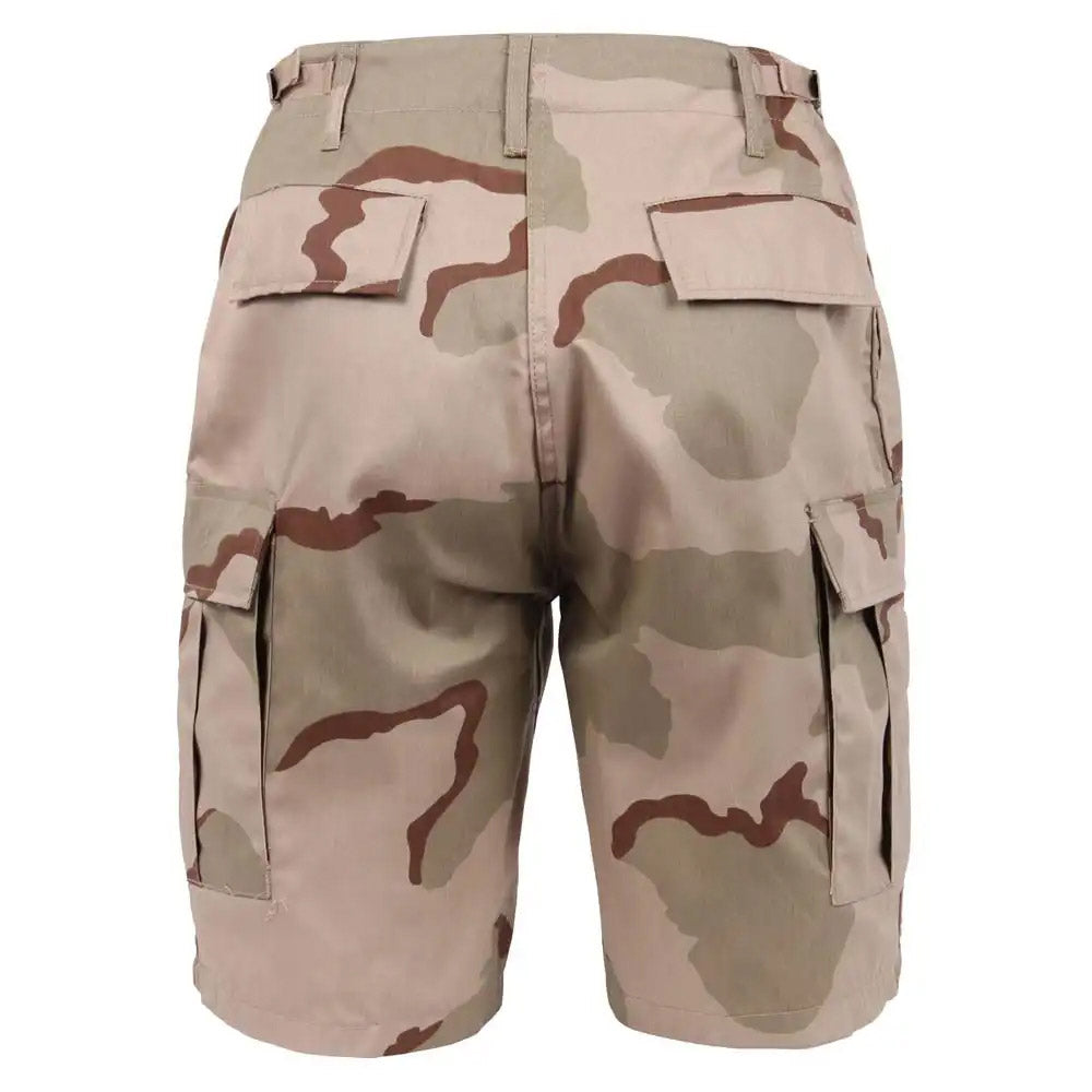 Tri-Color Desert Camo Military BDU Cargo Shorts