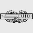 7 inch Combat Action Badge Large Sticker
