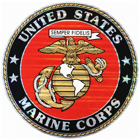 12 inch Round Marine Corps Foil Sticker