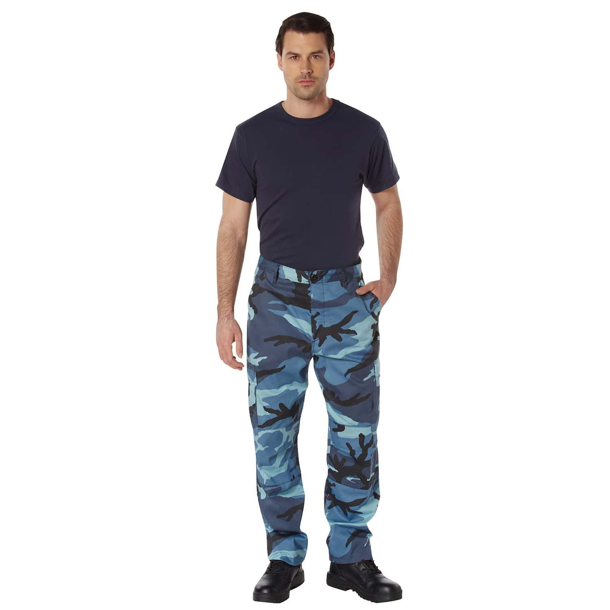 Sky Blue Camouflage Basic BDU Military Cargo Pants
