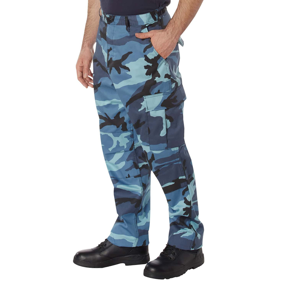 Sky Blue Camouflage Basic BDU Military Cargo Pants