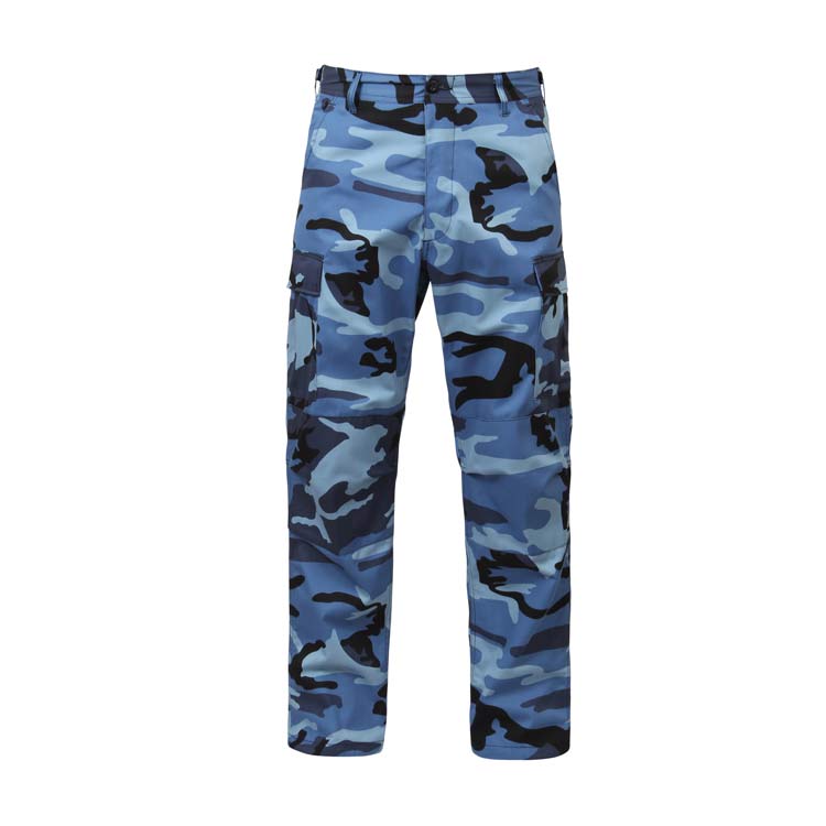 Sky Blue Camouflage Basic BDU Military Cargo Pants