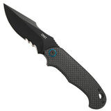 CRKT P.S.D. Black 3.63-Inch Serrated Folding Knife