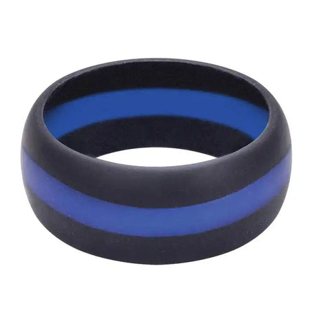 Men's Thin Blue Line Police Silicone Ring