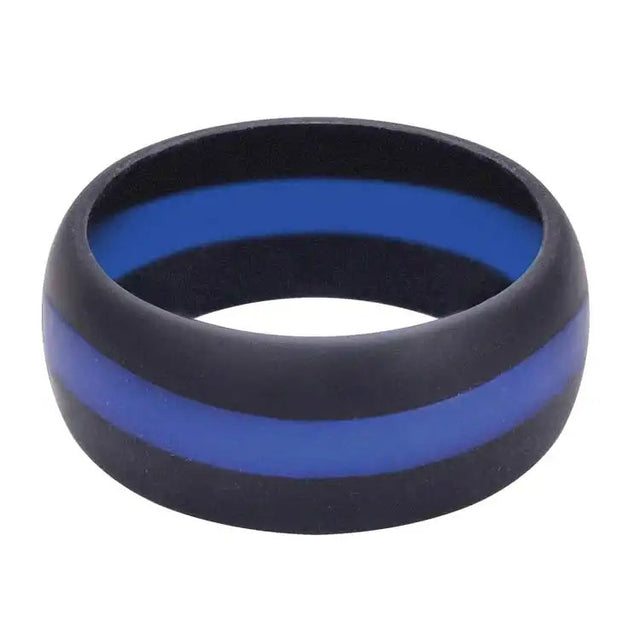 Men's Thin Blue Line Police Silicone Ring