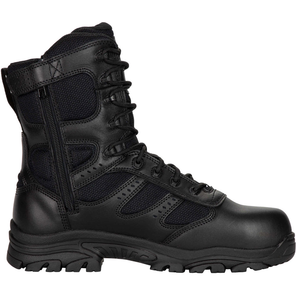 Thorogood Deuce 8-inch Waterproof Side Zip Composite Safety Toe Black Uniform Boots - 804-6191