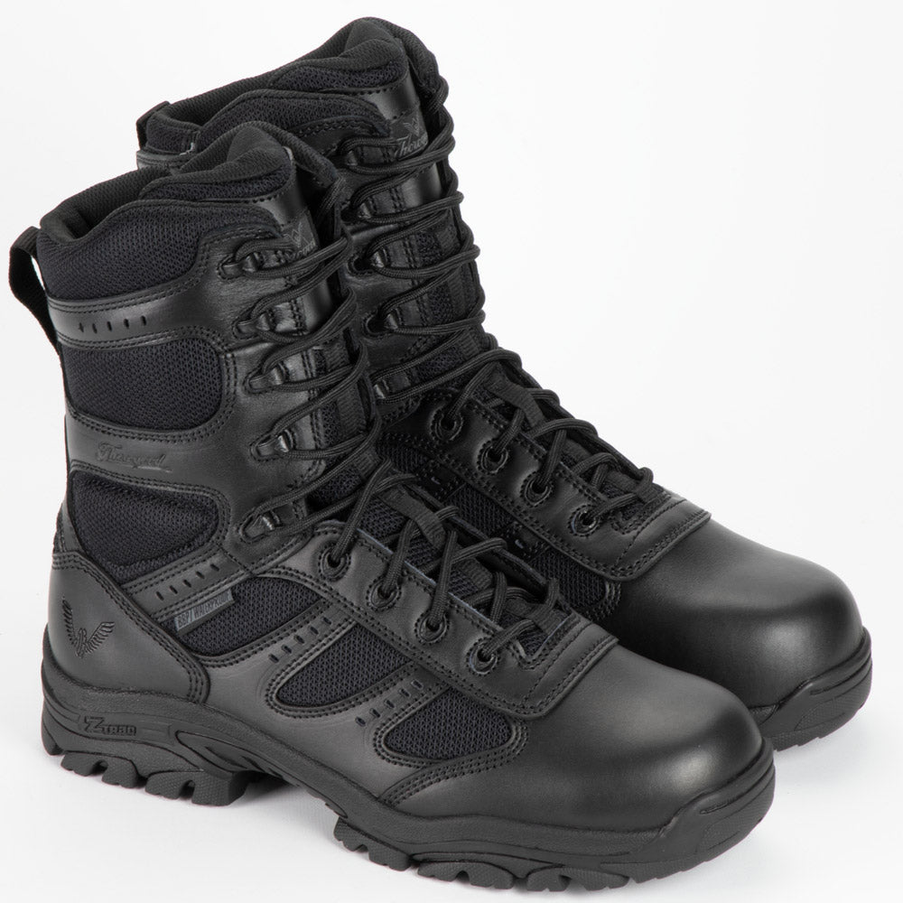 Thorogood Deuce 8-inch Waterproof Side Zip Composite Safety Toe Black Uniform Boots - 804-6191