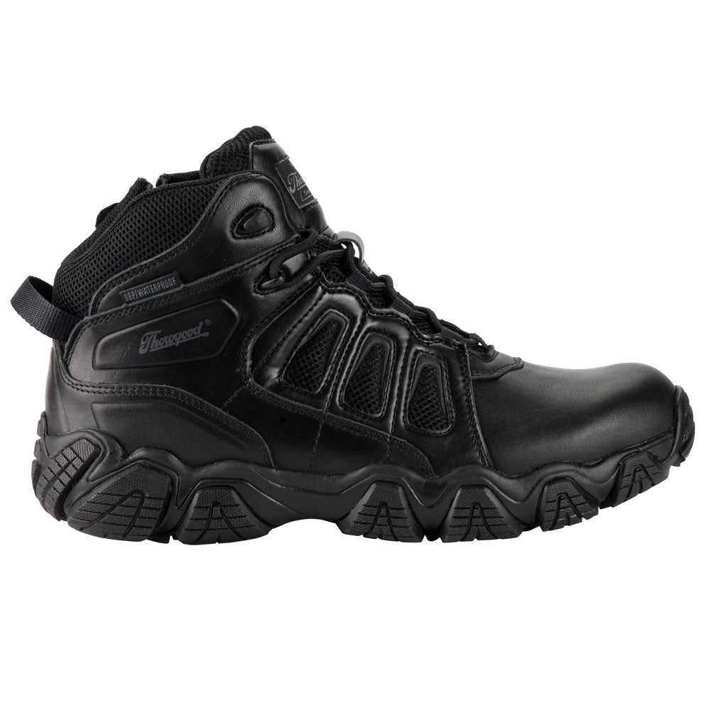 Thorogood Crosstrex Mid Polishable Black Composite Toe Side-Zip Tactical Boot