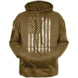 Coyote Brown Distressed US Flag CCW Hooded Sweatshirt