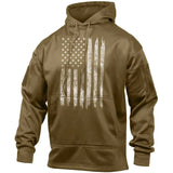 Coyote Brown Distressed US Flag CCW Hooded Sweatshirt