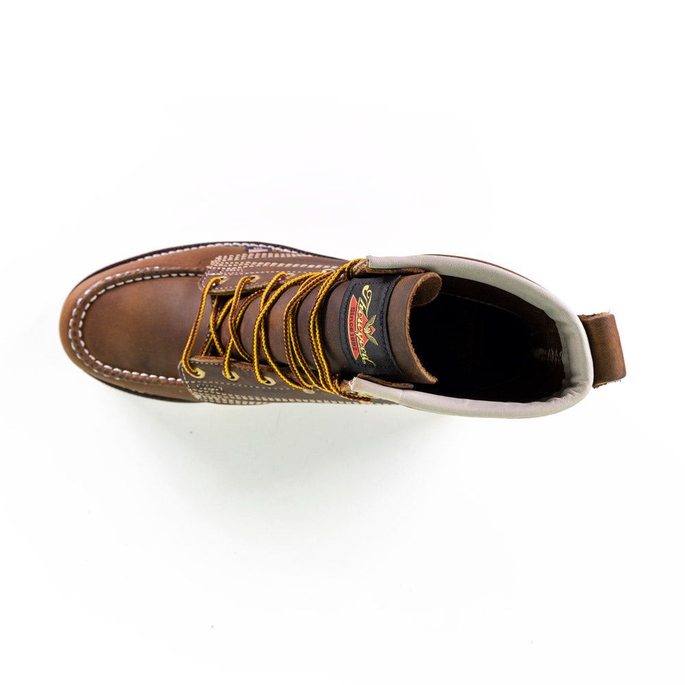 Thorogood 814-4203 USA Made 6-inch Brown Moc Toe Wedge Sole Work Boots