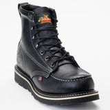 Thorogood American Heritage 6-Inch Black Moc Wedge Work Boot - USA Made