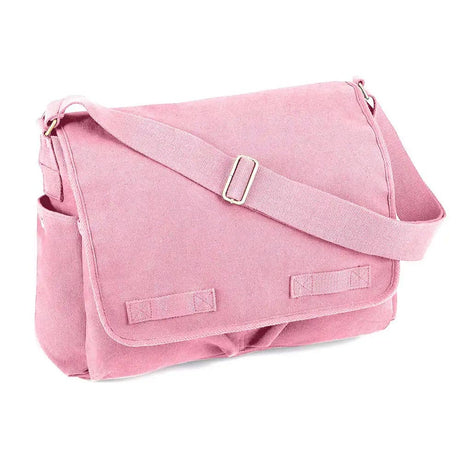 Vintage Pink Heavyweight Canvas Messenger Bag