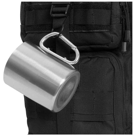 Stainless Steel Portable Camping Mug With Carabiner Handle